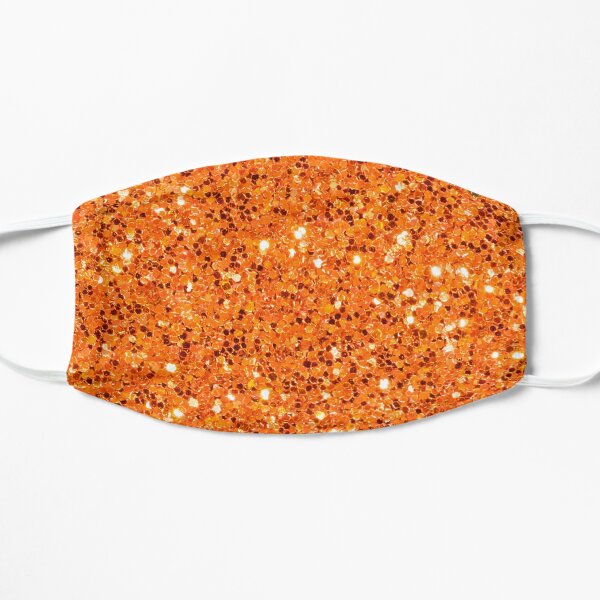 Orange Glitter Sparkle Pattern Flat Mask