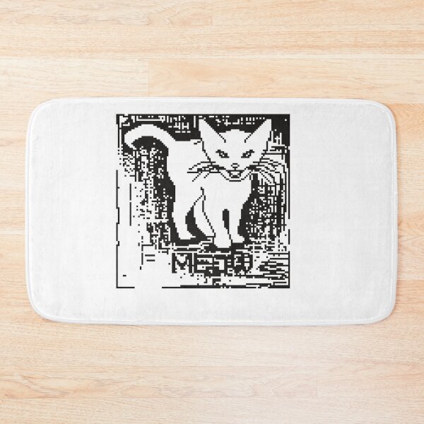 Item preview, White and black pixel meowing kitten designed and sold by Helena6.