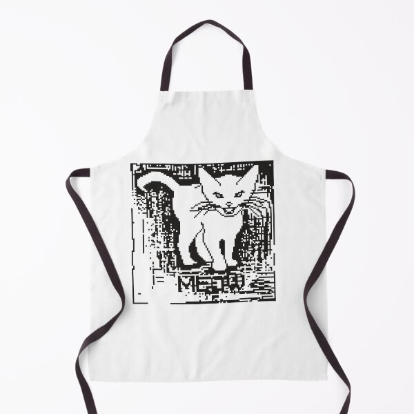 Item preview, White and black pixel meowing kitten designed and sold by Helena6.