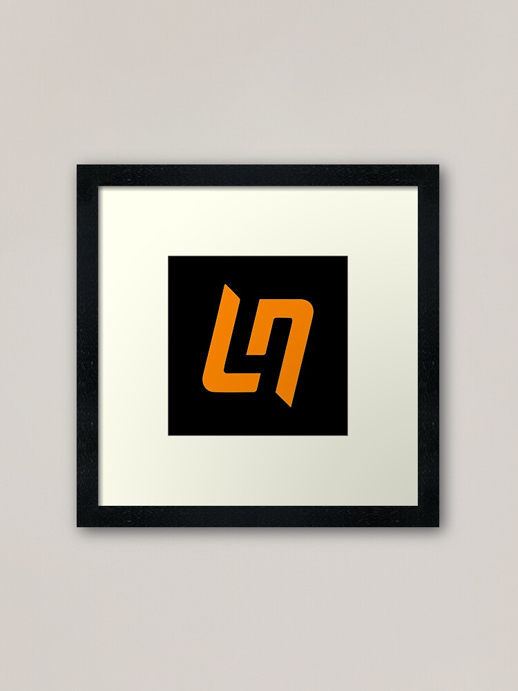 Team L4ndo Logo Lando Norris Orange On Black Framed Art Print By Fromnathan Redbubble