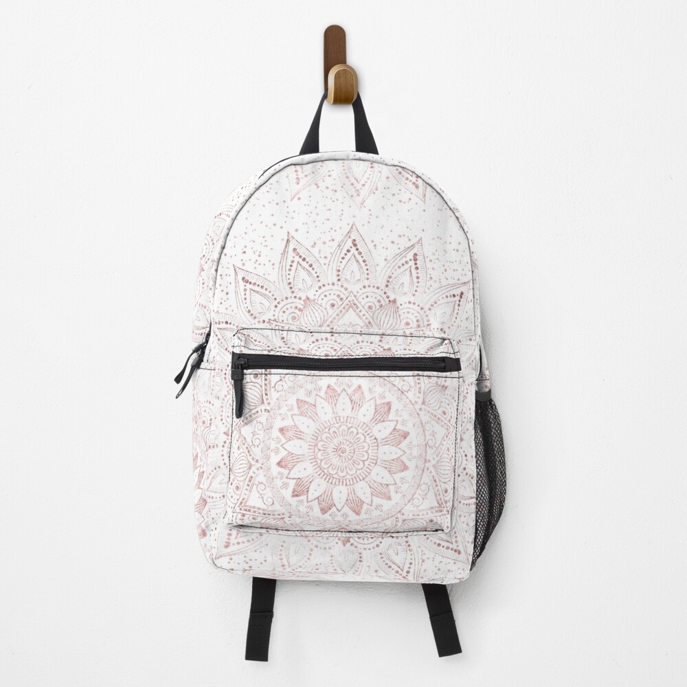 Elegant rose gold mandala confetti design Backpack