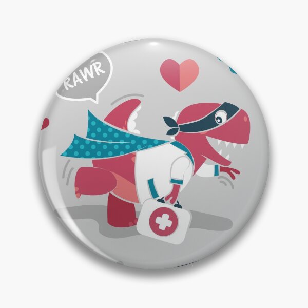 Item preview, The good reptile // grey background red t-rex dinosaur doctors or nurses designed and sold by SelmaCardoso.