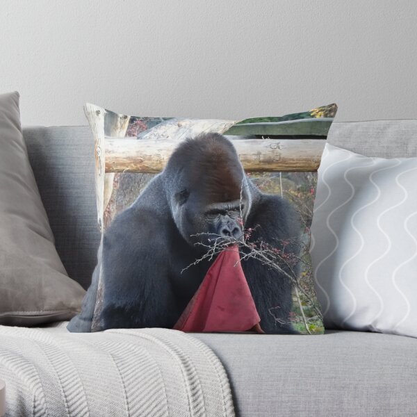 Sexy Gorilla in the garden | Throw Pillow