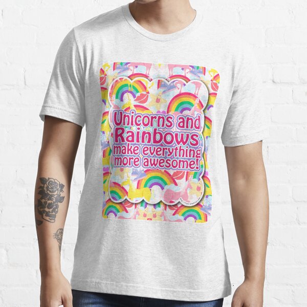 Rainbows and Unicorns Slogan Essential T-Shirt