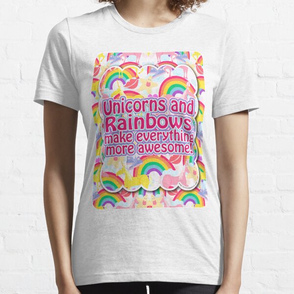 Rainbows and Unicorns Slogan Essential T-Shirt