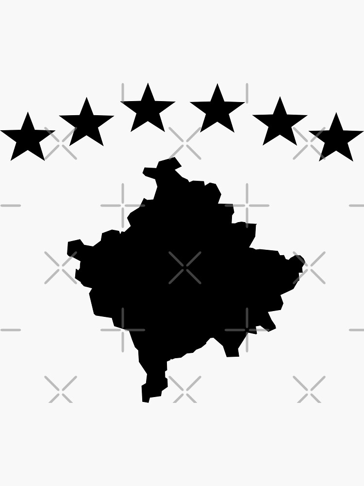 Kosovo flag / black Sticker by emeksedesign