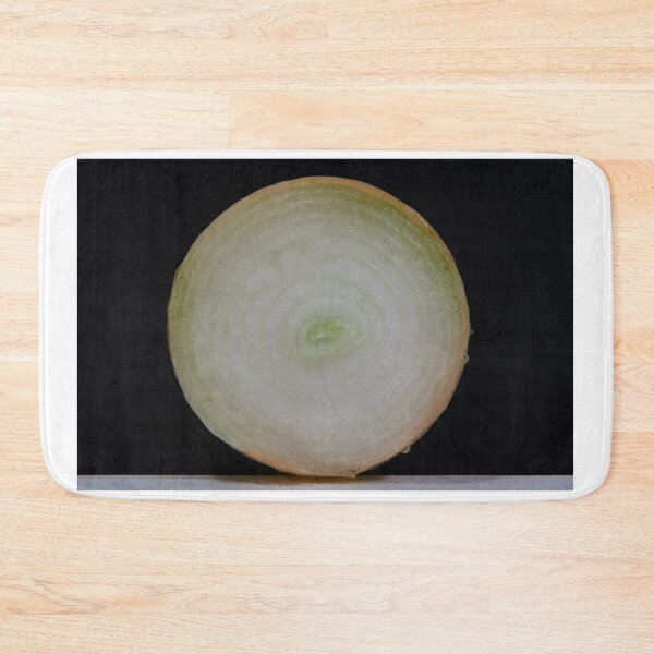 Item preview, Cut fresh white onion in front of black background.  designed and sold by krisgreenwood.