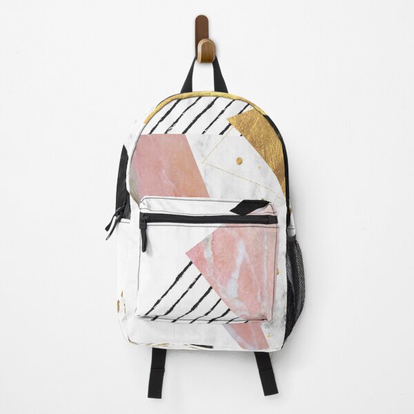 Elegant geometric marble and gold design Backpack