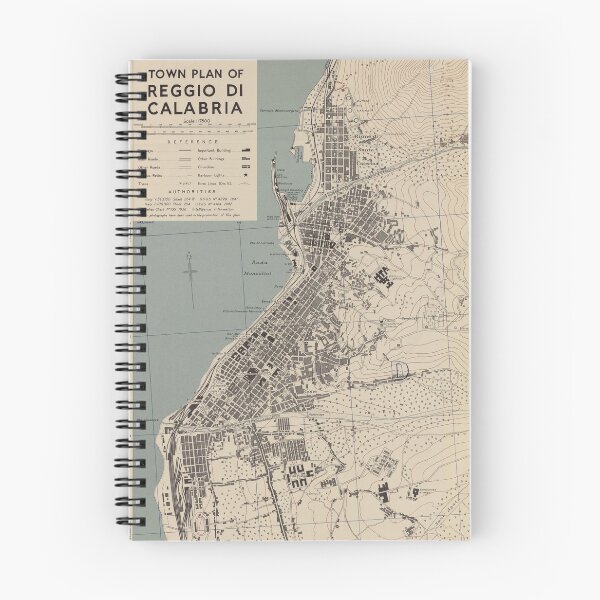 Item preview, Vintage Reggio Calabria Italy Map (1943) designed and sold by BravuraMedia.