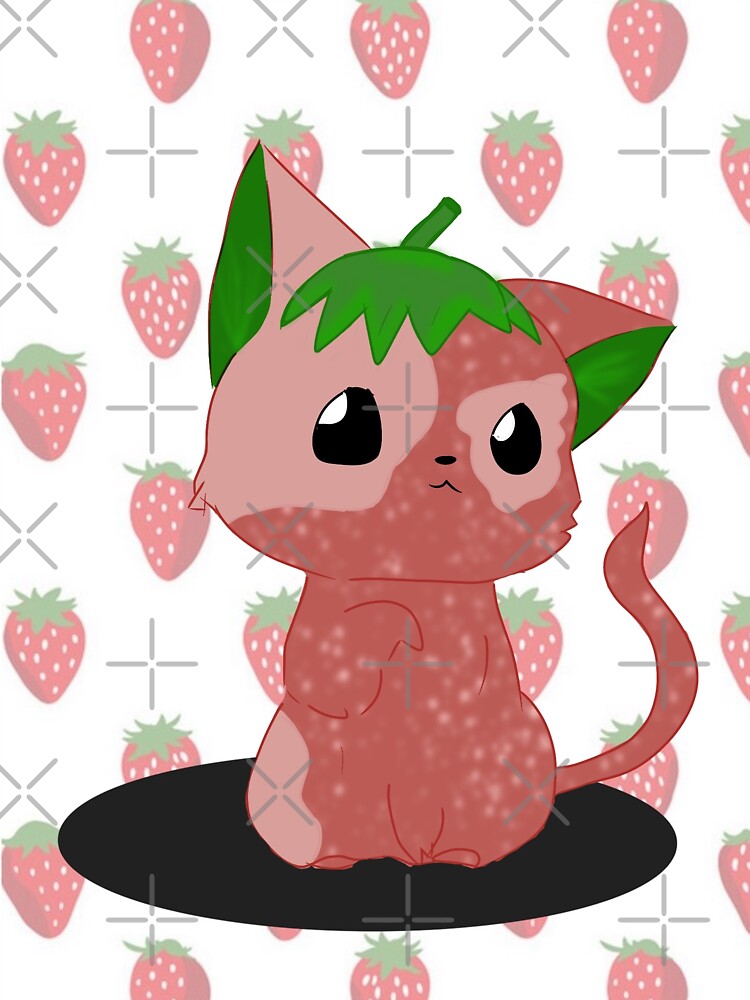 "Strawberry Cat" Sticker by Rowangb Redbubble