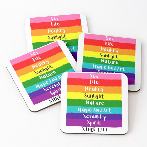 Item preview, Gilbert Baker Pride Flag Meaning designed and sold by ZayZayDesigns.