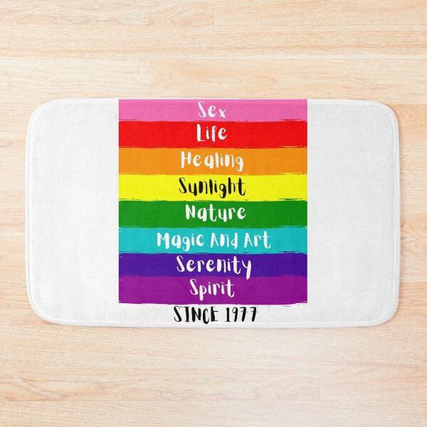 Item preview, Gilbert Baker Pride Flag Meaning designed and sold by ZayZayDesigns.