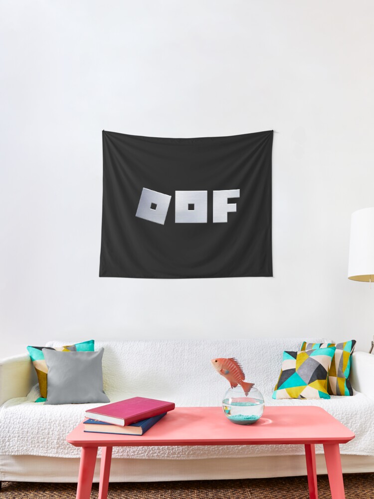 Roblox Logo Game Oof Single Line Metal Texture Gamer Tapestry By Vane22april Redbubble