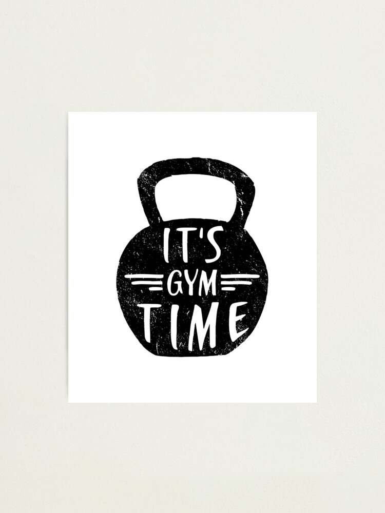 VINTAGE KETTLEBELL, ITS GYM TIME, BY SUBGIRL Photographic Print