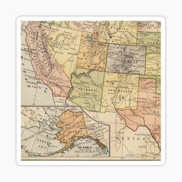 Item preview, Vintage South West USA Map designed and sold by Rainbows Galore.