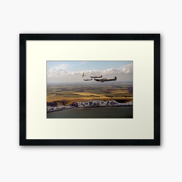 White Cliffs Spitfires Framed Art Print