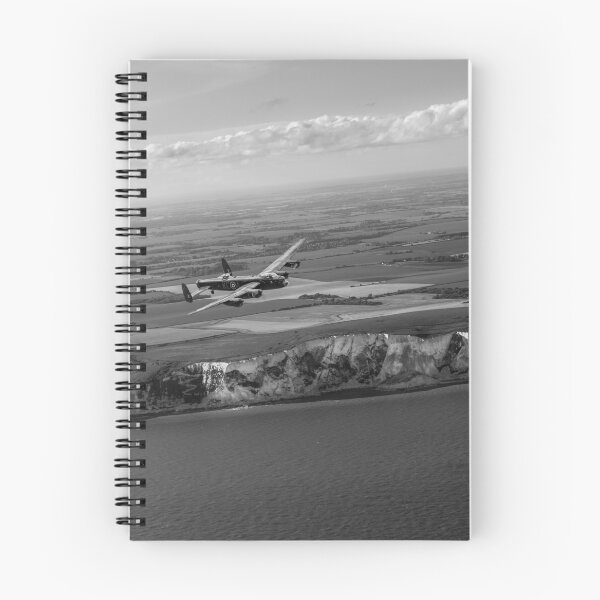 Item preview, Lancaster over the white cliffs in Kent black and white version designed and sold by Flight Artworks.