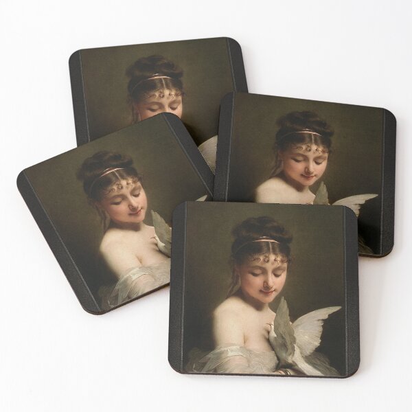 Item preview, Young Woman With A Dove by Charles Joshua Chaplin Classical Art Old Masters Reproduction designed and sold by Xzendor7 Digital Art Creations.