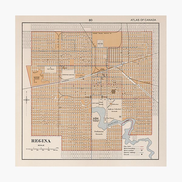 Vintage Map of Regina Saskatchewan (1915) Photographic Print