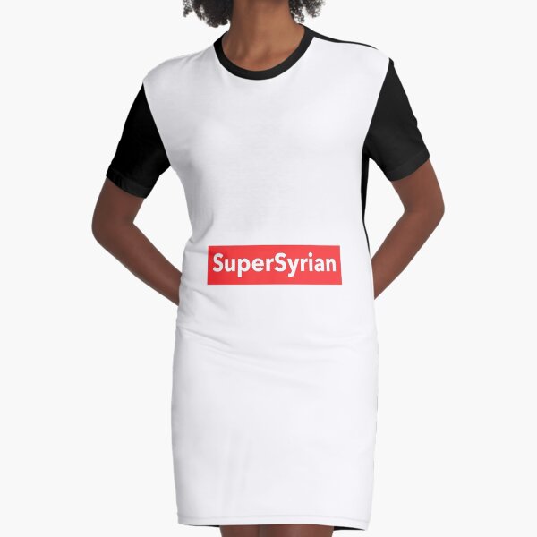 Super Syrian Red And White Logo with a Stylish Design Graphic T-Shirt Dress