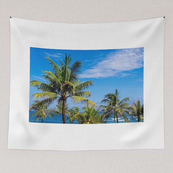 Item preview, Beautiful palm trees with ocean and blue sky image designed and sold by krisgreenwood.