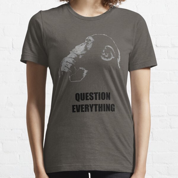 Vista previa del artículo con la obra «Thinking Monkey Question Everything», diseñado y vendido por Nate4D7.