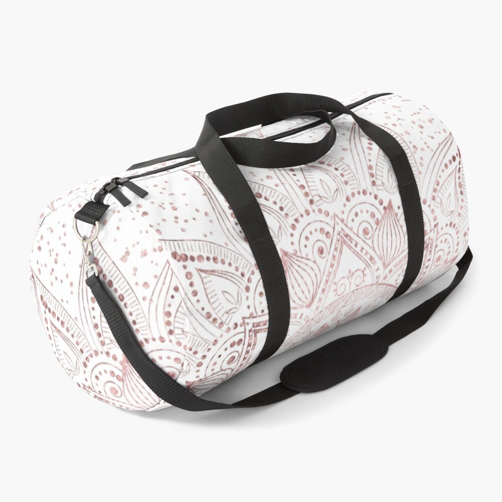 Elegant rose gold mandala confetti design Duffle Bag