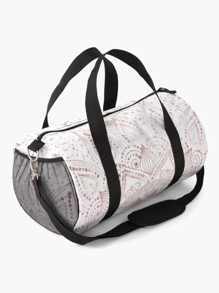 Alternate view of Elegant rose gold mandala confetti design Duffle Bag