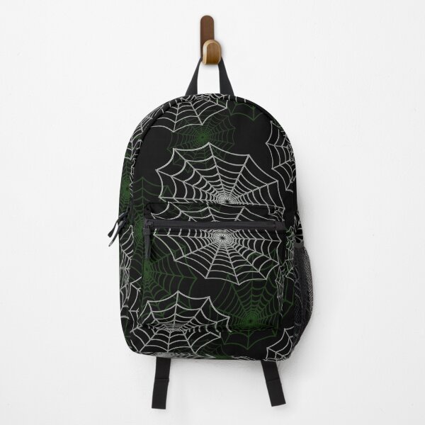 Item preview, Green and White Spider Web Cobweb Silk Halloween Pattern on Dark Black designed and sold by Creepyhollow.