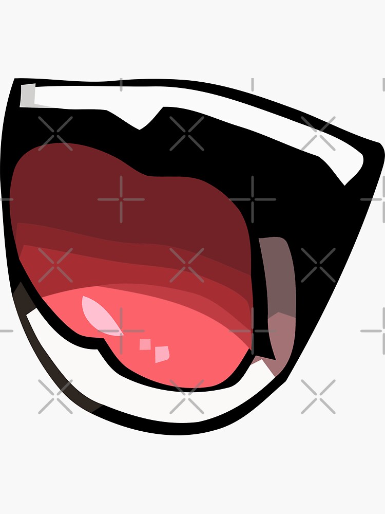 Kawaii Anime Manga Mouth Showing Teeth Sticker for Sale by TenchiMasaki