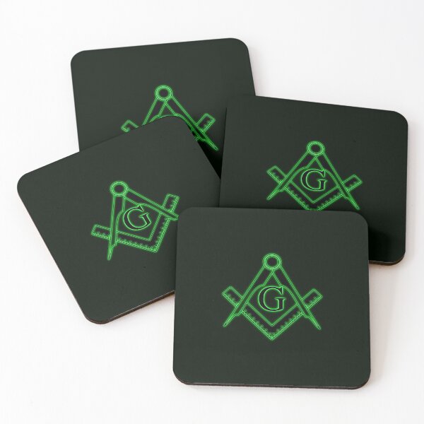 Item preview, Glowing Green Neon Compass Mason Graphic designed and sold by Creepyhollow.