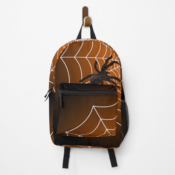 Item preview, White Spider Web With Spider on Dark Orange and Black designed and sold by Creepyhollow.