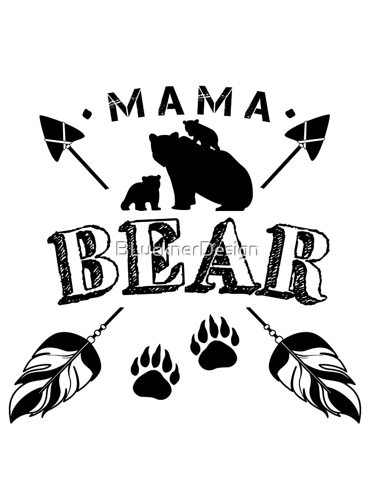 Women's Mama Bear Shirt Mom T Shirt Bear Cubs Family TShirt Clan Mothe