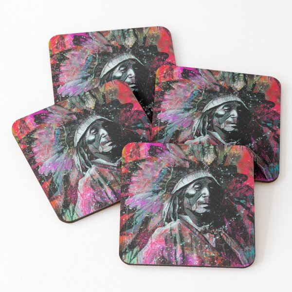 Item preview, portrait of indian chief (pink) designed and sold by Didier Chastan.
