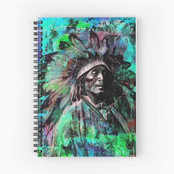Item preview, portrait of indian chief (bleu) designed and sold by Didier Chastan.