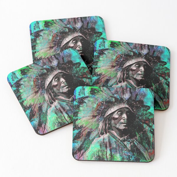 Item preview, portrait of indian chief (bleu) designed and sold by Didier Chastan.