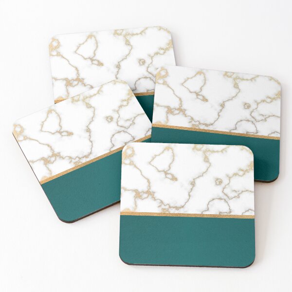 Item preview, Teal White and Gold Marble Design designed and sold by T-shirt-Designs.