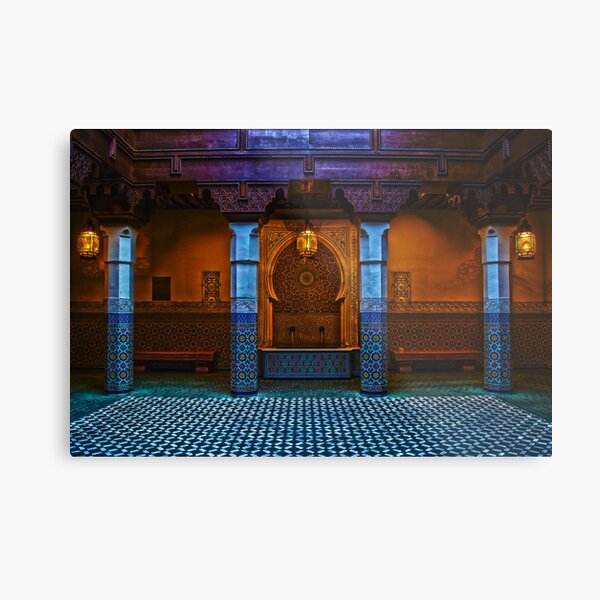 Moroccan Pavilion Fountain High Dynamic Range Metal Print