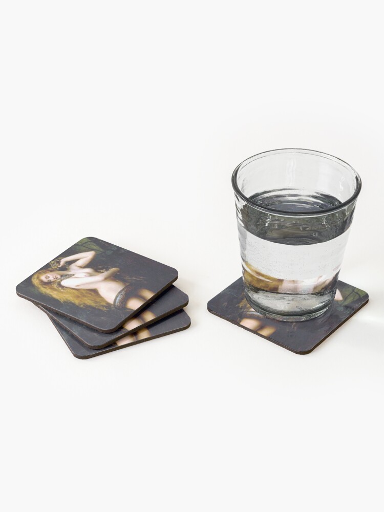 Alternate view of Lilith with the snake - John Collier 1886 Coasters (Set of 4)