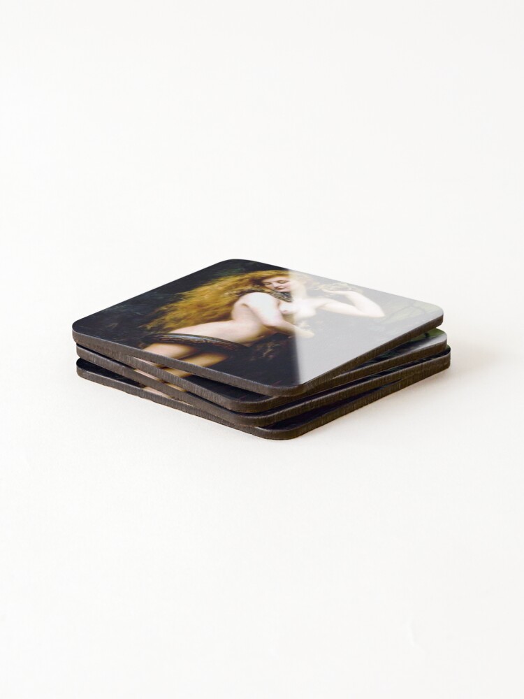 Alternate view of Lilith with the snake - John Collier 1886 Coasters (Set of 4)