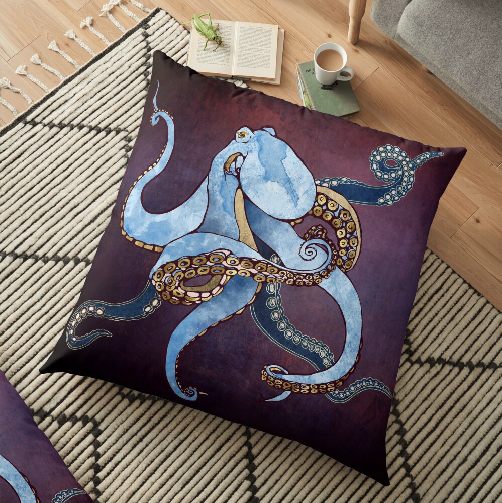 Metallic Octopus III Floor Pillow