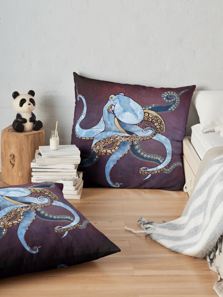 Alternate view of Metallic Octopus III Floor Pillow
