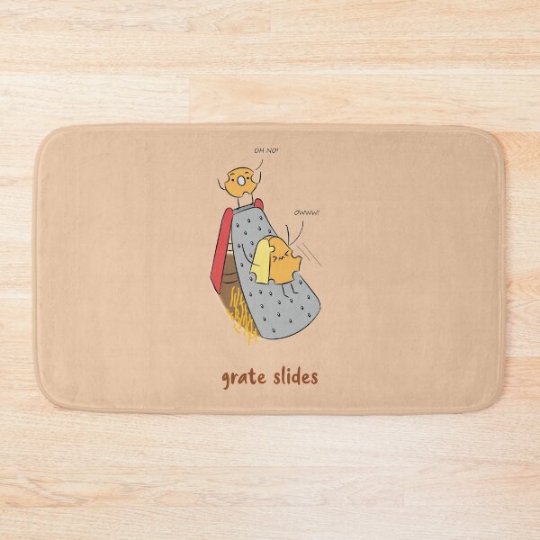 Item preview, grate slides - cheese sliding down a grate kawaii comic designed and sold by DD1492.