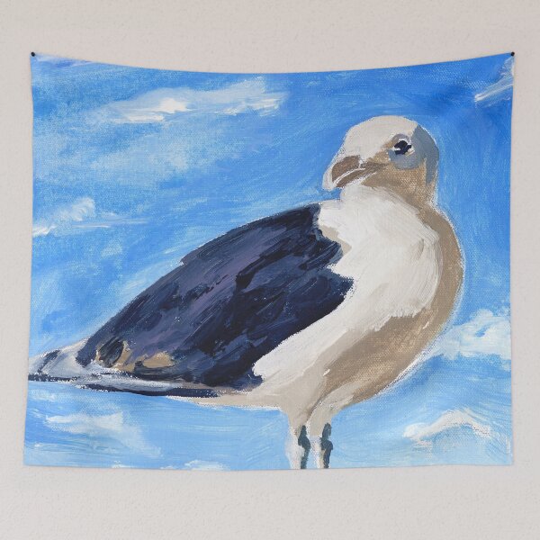 Item preview, Seagull with Pink Sands designed and sold by AMOpainting.