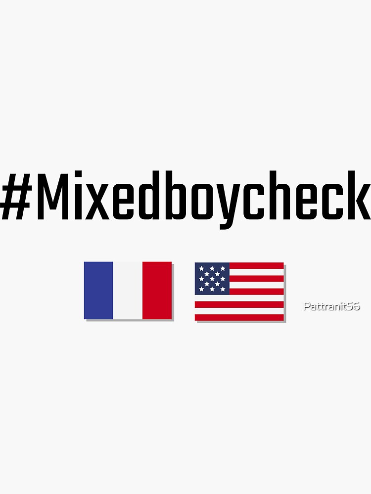 "Mixedboycheck halfFrance, halfAmerican" Sticker for Sale by