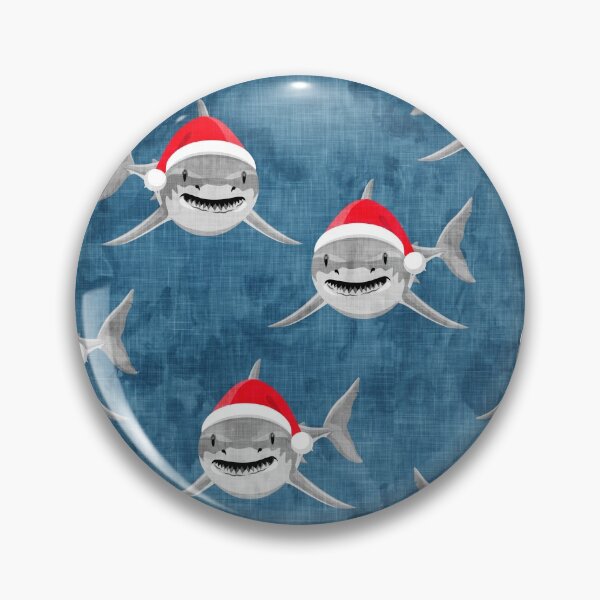 Item preview, Santa Sharks - blue - Christmas shark designed and sold by littlearrow.