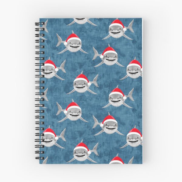 Item preview, Santa Sharks - blue - Christmas shark designed and sold by littlearrow.