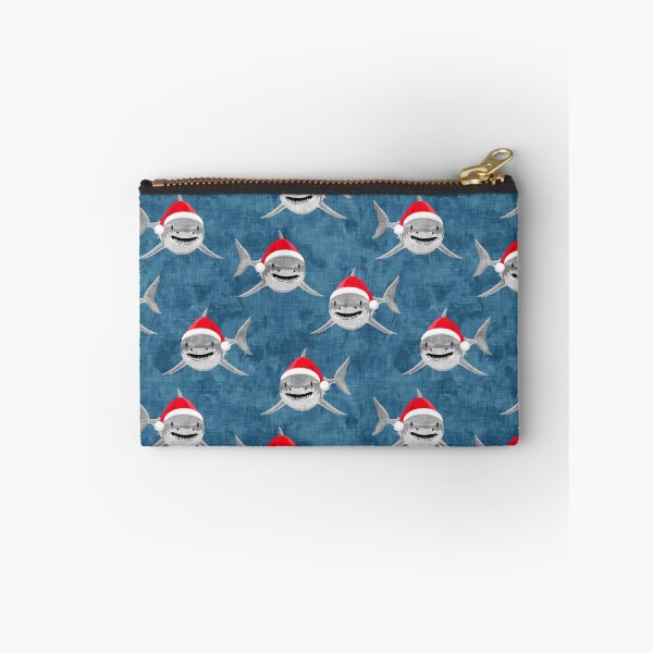 Item preview, Santa Sharks - blue - Christmas shark designed and sold by littlearrow.