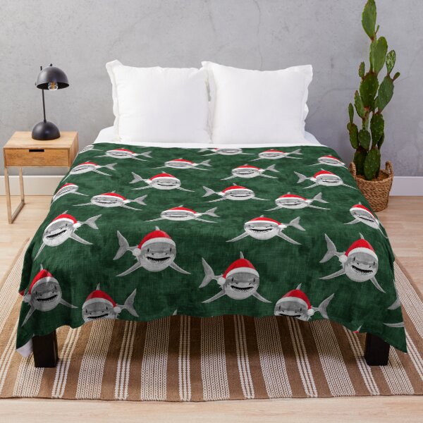 Item preview, Santa Sharks - green - Christmas shark designed and sold by littlearrow.
