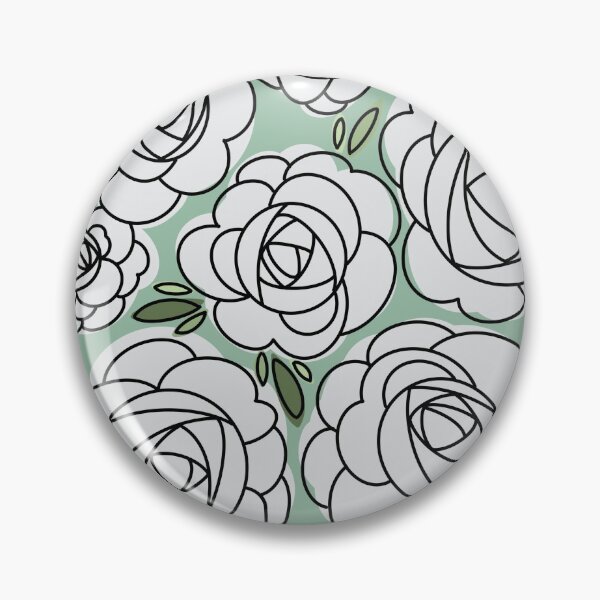 Item preview, Modern White Iceberg Roses - Green background designed and sold by linesbymichelle.